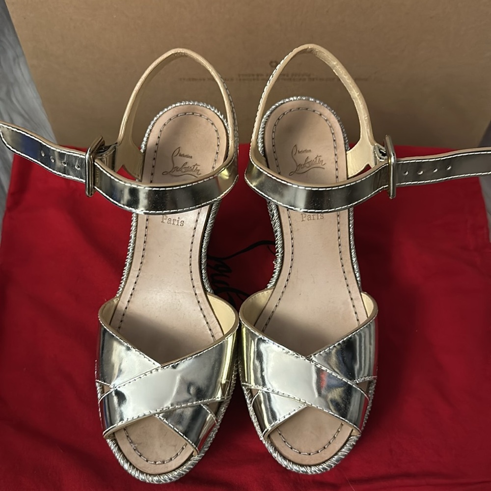Louboutin wedge platform sandals